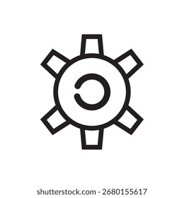 Diseño de Ilustración vectorial de ícono de engranaje