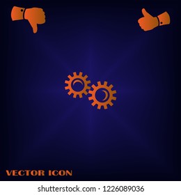 gear icon, vector illustration. Flat design style