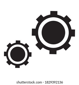 icono de engranaje, ilustración vectorial. Diseño plano sobre fondo blanco. Pasos 10