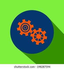 Gear icon, vector illustration. Flat design style