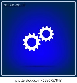 gear icon, vector illustration. Flat design style