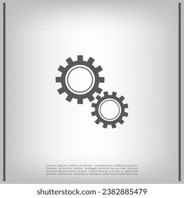 gear icon, vector illustration. Flat design style