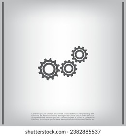 gear icon, vector illustration. Flat design style