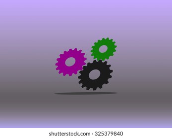 gear icon, vector illustration. Flat design style