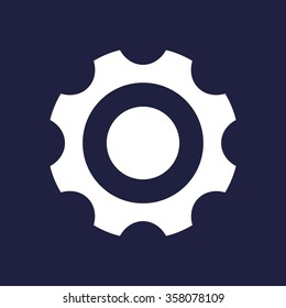 gear  icon, vector illustration. Flat design style