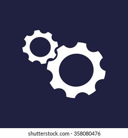 gear icon, vector illustration. Flat design style
