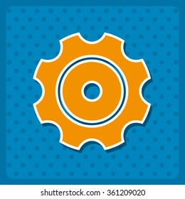 gear icon, vector illustration. Flat design style