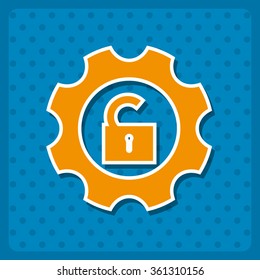 gear icon, vector illustration. Flat design style