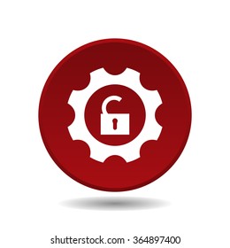 gear icon, vector illustration. Flat design style