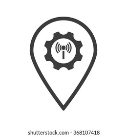 gear  icon, vector illustration. Flat design style