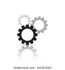Gear icon. Vector illustration. Isolated icon on white background.