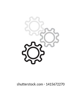 Gear icon. Vector illustration. Isolated icon on white background.