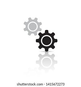 Gear icon. Vector illustration. Isolated icon on white background.