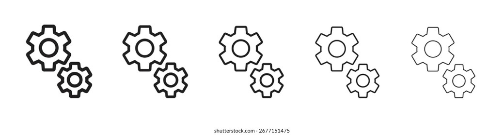 Ilustração isolada do vetor do ícone da engrenagem