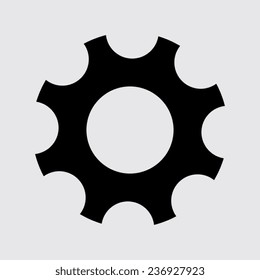 Gear icon Vector illustration on a grey background