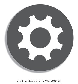 Gear icon Vector illustration on a grey background