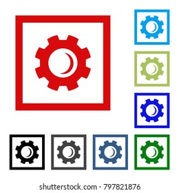 Gear icon. Vector illustration. Set color icons fr website.