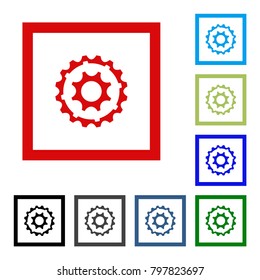Gear icon. Vector illustration. Set color icons for website.