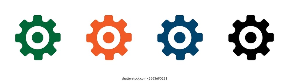 Zahnradsymbol. Vektorgrafik für Einstellungen.