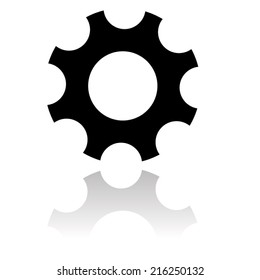 Gear icon Vector illustration with shadow
