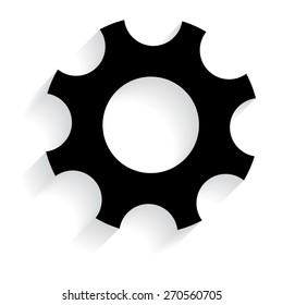  Gear icon Vector illustration with shadow