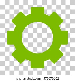 Gear icon. Vector illustration style is flat iconic symbol, eco green color, transparent background. Designed for web and software interfaces.