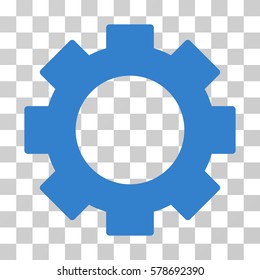 Gear icon. Vector illustration style is flat iconic symbol, cobalt color, transparent background. Designed for web and software interfaces.