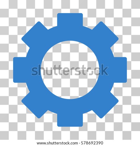 Gear icon. Vector illustration style is flat iconic symbol, cobalt color, transparent background. Designed for web and software interfaces.