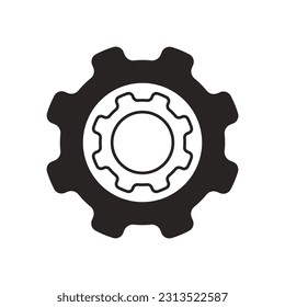 Diseño de símbolo del vector del icono del engranaje
