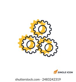Gear icon vector illustration. Gear symbol isolated on white background.