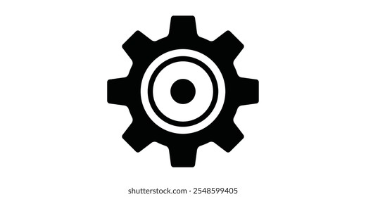 Plantilla de Ilustración vectorial de ícono de engranaje.