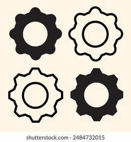 Gear Icon Vector Illustration Transparent Background
