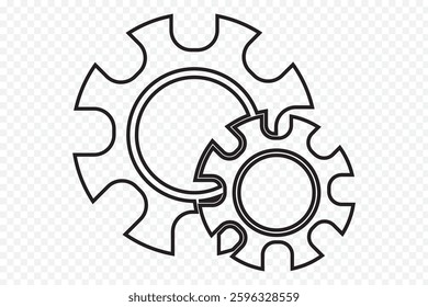 Gear icon vector illustration. Two and  Three gear on isolated background. Cogwheel sign concept. EPS 10