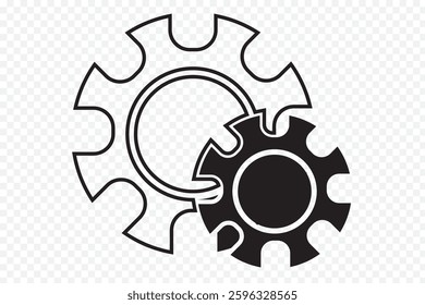 Gear icon vector illustration. Two and  Three gear on isolated background. Cogwheel sign concept. EPS 10