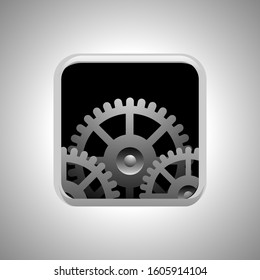 Gear icon vector, Gear isolated for button design.