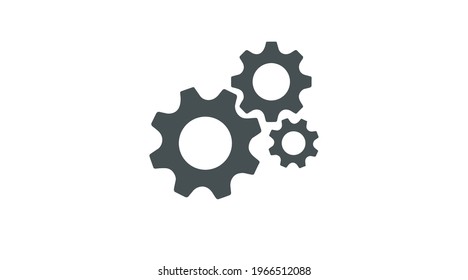 Gear icon, vector isolated illustration of wheels 