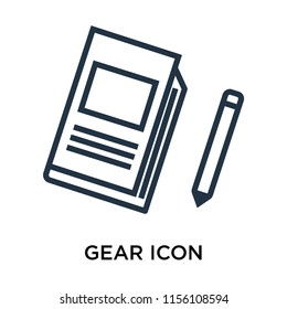 Gear icon vector isolated on white background, Gear transparent sign , thin symbol or stroke element design in outline style
