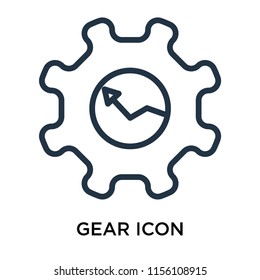 Gear icon vector isolated on white background, Gear transparent sign , linear pictogram or outline logo design in lined style