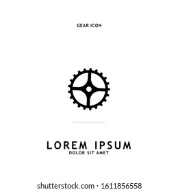 Gear icon vector isolated on white background.