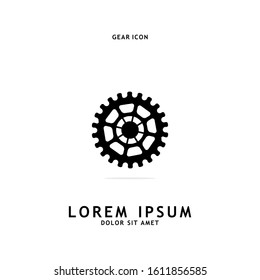 Gear icon vector isolated on white background.