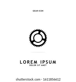 Gear icon vector isolated on white background.