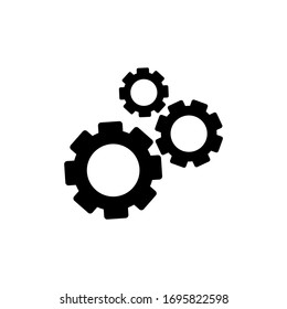 Gear Icon Vector isolated on white background, Flat Design Engineering Illustration.