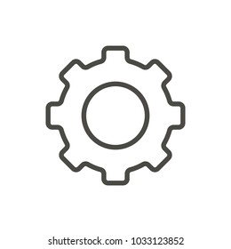 Gear icon vector. Line symbol. Trendy flat outline ui sign design. Thin linear graphic pictogram isolated for web site, mobile application. Logo illustration. Eps10.