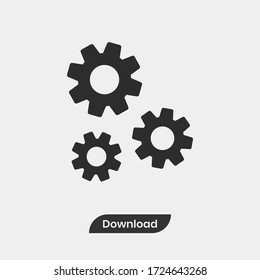 Vector de icono de engranaje. Signo mecánico