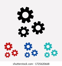 Vector de icono de engranajes. Signo mecánico
