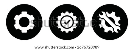 Gear icon vector. Metal gears and cogs vector. Gear icon flat design. Mechanism wheels logo. Cogwheel concept template. Settings, process, progress business icon. Vector illustration. EPS 10