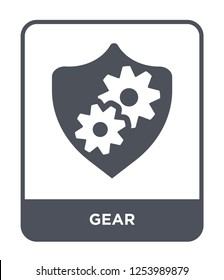 gear icon vector on white background, gear trendy filled icons from Gdpr collection, gear simple element illustration