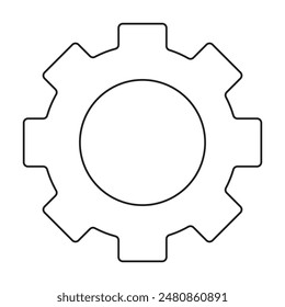Vector de icono de engranaje sobre fondo blanco