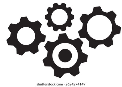Conjunto de vetores de ícone de engrenagem. coleção de sinais de ilustração de relógio. Símbolo mecânico.
