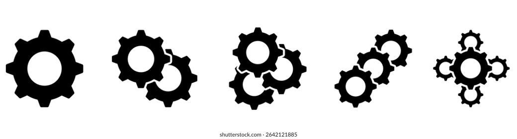 Gear icon vector set. clockwork illustration sign collection. Mechanics symbol. technical web icons.